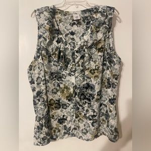 Cabi XXL Fall 2022 Rosy ruffle sleeveless top